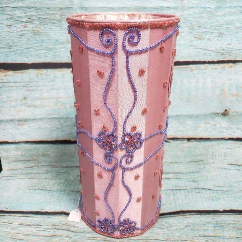BOMBAY COMPANY Candle Stick Beaded Lamp Shade Pink Girly NIB - Picture 2 of 4